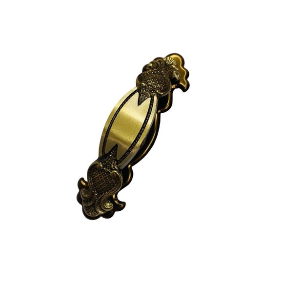 Set of 4 Vintage Style Drawer Pulls with Backplates 3" Center to Center 4 1/4"L - Picture 3 of 7